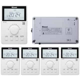 린나이 보일러 각방 제어시스템 온도조절기 세트구성, 5구세트(제어기1개+중앙룸콘1개+각방룸콘4개)
