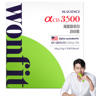 원핏 알파CD 3500 제로파우더 라이트 알파시클로덱스트린 레몬맛 245g, 70회분, 1개