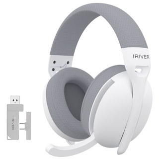 아이리버 초경량 노이즈캔슬링 가상7.1채널 유무선 게이밍 헤드셋 LightFit WGH3 C타입수신기, 화이트