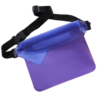 여름 물놀이 3중 잠금 방수팩 가방 힙색 케이스 휴가 휴양지 워터파크 스노클링 바다 필수 아이템 스포츠 자전거, 블루, 1개