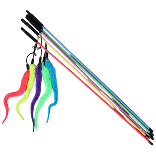 딩동펫 고양이 지렁이 낚싯대 5종 세트, 혼합색상, 1세트