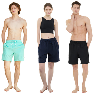 베이직엘르 쿨링 남여공용 5부 비치반바지 BEM-X921, L, BLACK