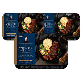 [랭킹닭컴] 정지선 셰프's Pick 프리미엄도시락 부채살스테이크, 3개, 400g
