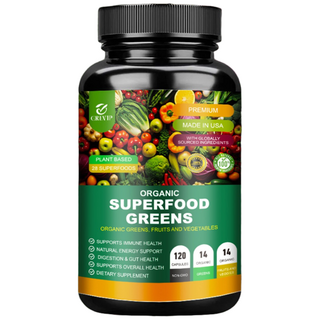 120개 유기농 슈퍼푸드 그린 - 그린 과일 채소 포함 - 에너지 증진, 1개, 60정