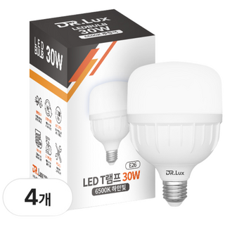 닥터룩스 고용량 LED 전구 T램프 30W, 4개