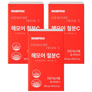 맘픽 여성 철분제 임산부 남성 철분 어지러움 어지럼증에 좋은 영양제 mompick, 3박스, 90정