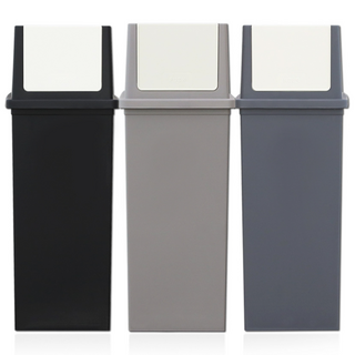 리빙스마일 분리수거함 푸시형 50L 3P세트, 푸시형 블랙+브라운+그레이