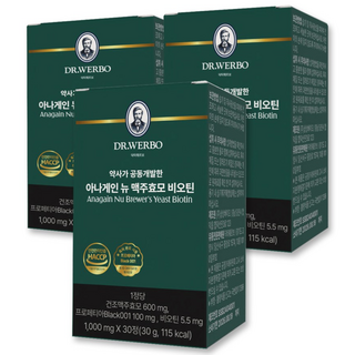 맥주효모 비오틴 아나게인뉴, 3개, 30정