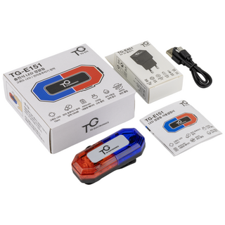 TG전자 충전식 LED 어깨 경광등 전자 호루라기 휴대용 경찰 미니 경고등 점멸등 비상등 TG-E151, 1개, 혼합색상