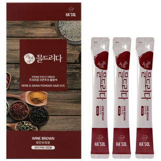 헤솔 물염색 흰머리 새치염색 저자극염색약 3회분, 와인브라운 3회분, 1개