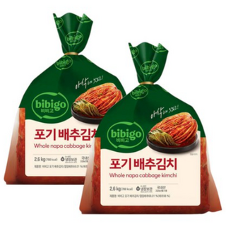 비비고 포기배추김치, 2.6kg, 2개