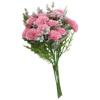 바시유 카네이션 조화 미니 꽃다발 한송이 기념일 선물, 1개, 피치