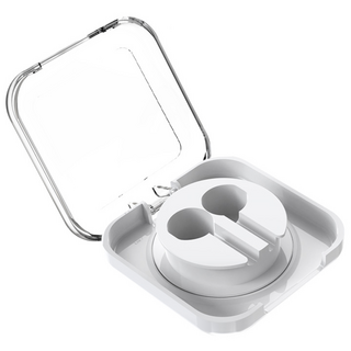 PZOZ 회전 권선기 방진 분실 방지 케이블 정리 수납함, 1개, 흰색, 애플 유선 이어팟 수납 함