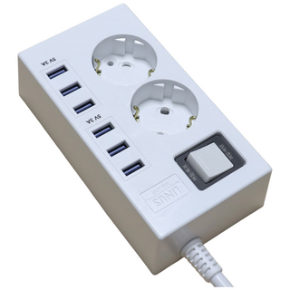 라이너스 USB 6포트 장착 멀티탭 16A멀티콘센트, 1.5m, 1개