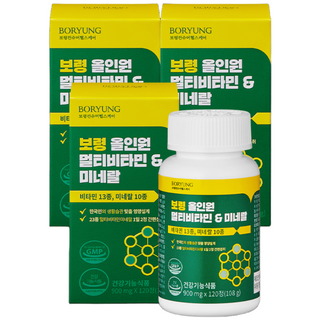 보령 올인원 미네랄 멀티비타민 108g, 120정, 3개