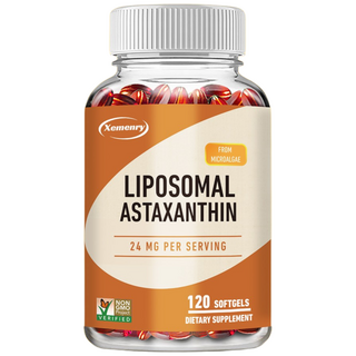 리포솜 아스타잔틴 보충제 24 mg 최대 흡수력 비타민 C보다 항산화제 비 GMO 및 글루텐 프리, 1개, 60회분