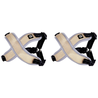 [1+1] 멍템 빛반사 강아지 X-하네스, [1+1]핑크