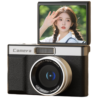 180도 회전 화면 빈티지 디지털 카메라 휴대용 소형 감성 인생 여행용, Z006-64GB(블랙)