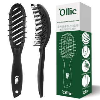 올릭 볼륨업 스타일링 벤트 헤어 브러쉬, 1개, 블랙