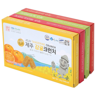 [선물/답례/간식 추천] 제주하우스 백련초 감귤 녹차 한라봉 아삭아삭 종합 크런치, 42g, 4개