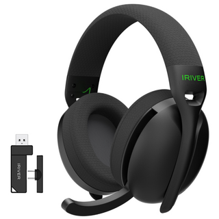 아이리버 초경량 노이즈캔슬링 가상7.1채널 유무선 게이밍 헤드셋 LightFit WGH3 C타입수신기, 블랙