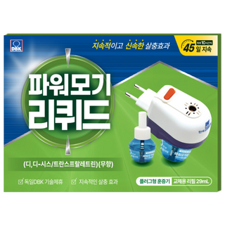 파워 모기 리퀴드 전자 모기향 플러그형 (본품 1개+ 리필액1개) 세트, 1개