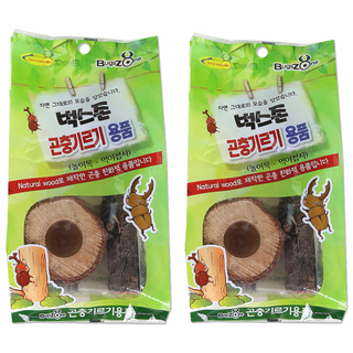 벅스존 참나무 곤충 놀이목 먹이접시 세트, 2개