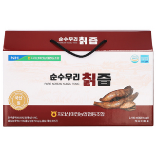 [엠디] 원액 100% 지리산 마천농협 순수우리 생칡 칡즙 70ml 2100ml, 60개