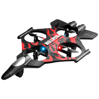RYZO 드론 전투기 5세대 P2 RC 4축 초보자용 입문 어린이 장난감 쉽게 조종 미니 헬기 20분 장시간 비행 LED 충격방지 고성능 비행기, 1개, 파이어 레드