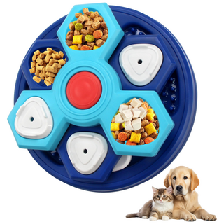 지나로 재밌는 지능형 반려견 퍼즐 피더 장난감, 1개, 블루+네이비