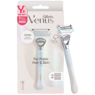 Venus Y존 제모 셀프케어 여성용면도기 핸들 + 면도날 2p 세트, 1개