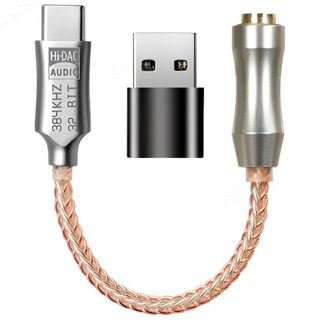 시그델 HiFi 고음질 ALC5686 C타입 꼬다리 DAC 덱 3.5mm 32BIT 384KHZ 이어폰 변환 앰프 꼬다리덱 오디오 헤드폰 젠더 MD-02, 1개, 메탈실버, 12cm