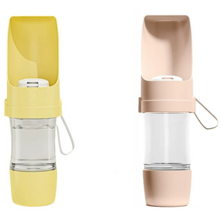 천스토어 강아지물병 산책용 접이식 휴대용 480ml, 1개, 핑크