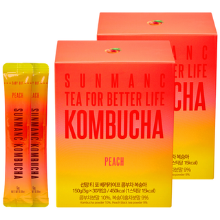 SUNMANC 水蜜桃康普茶隨身包, 5g, 30條, 2盒