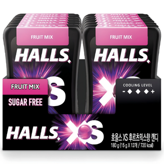 HALLS XS無糖迷你薄荷糖 綜合水果口味, 180g, 1組