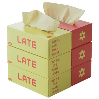 LATE 먼지없는 대나무 미용티슈 3겹 각티슈, 6개, 120매