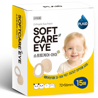 플레이드 소프트케어-아이 15매입 [1개] 저자극 의료용 실리콘 사시교정용 가림 패치 안대, 1개