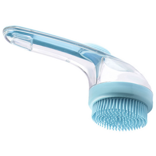 딩동펫 반려동물 그립 원터치 라운드 샴푸 브러쉬 18 x 7.5 cm, 블루, 1개