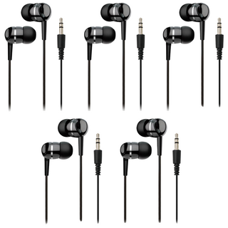 디보이스 IBE-B09 커널형 3.5mm 3극 1.5M 이어폰 번들 5개 1세트 블랙