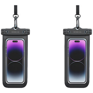 옵티머스 IPX8 4중잠금 스카트폰 방수팩 크로스 스트랩 1+1, 2개, 블랙