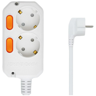 HiPPO 히포 국산 개별 스위치 멀티탭 2구 16A 통합 개별 절전 안전 접지, 3m, 1개