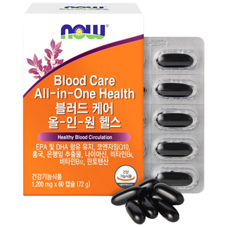 나우푸드 블러드 케어 올인원 헬스 혈행케어 60캡슐 1개월분, 1박스, 30회분
