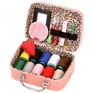 케이엠 반짇고리세트 풀세트 바느질함 휴대용 가정용, 핑크, 1개