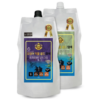 SnG 모링가 5분 스피드 트리트먼트 벤토나이트 한방추출물함유 오징어먹물골드염색 칼라크림 500G, 흑색(001), 1개