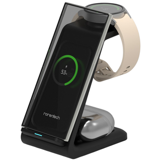 로랜텍 삼블 스탠드 3in1 고속 무선충전기, 블랙, 1개