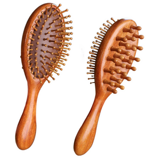 오일일 샌달우드 양면 헤어브러쉬 두피괄사 마사지 빗, 1개, 원목