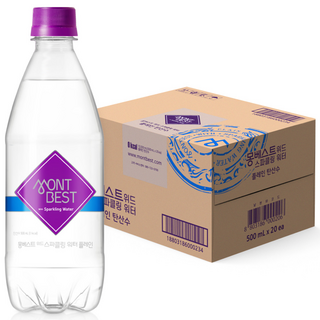 몽베스트 위드 스파클링 워터 플레인, 500ml, 20개
