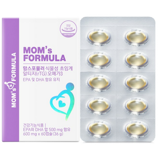 맘스포뮬러 식물성 초임계 알티지 rTG 오메가3 미니캡슐 DHA 2개월분, 1개, 60정