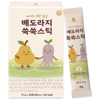 그리닉 배도라지 쑥쑥스틱 물타지않는 원액 스틱, 60개, 15g