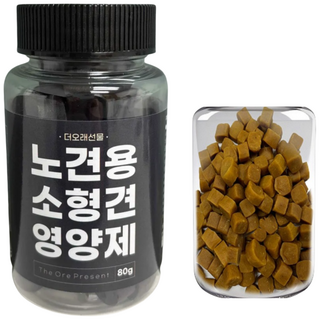 국내산 반려견 노견용 소형 강아지 종합 영양제 + 간식 세트 노령견, 1세트, 면역/항산화, 80g